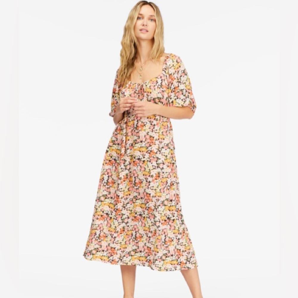 Billabong True Romance midi floral dress, size large